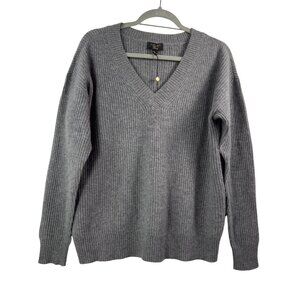 Charter Club Cashmere Luxury sweater charcoal V neck classic 90s sz PL